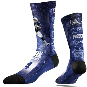 NWT Unisex Dak Prescott Dallas Cowboys NFL Galaxy Classic Crew Socks
